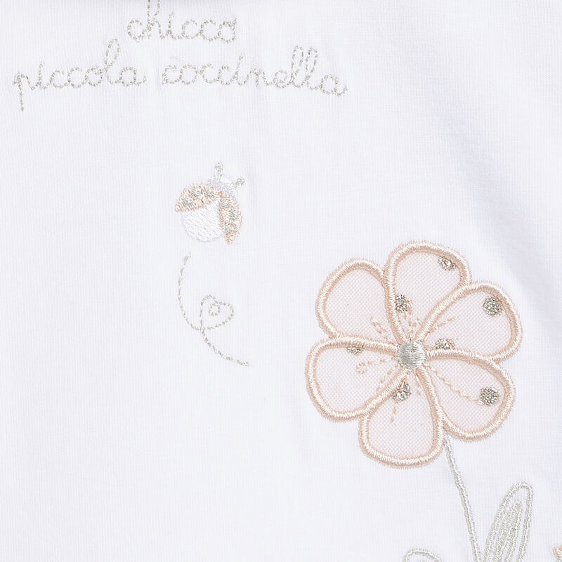 Girls White Applique Outfit with Leggings image number 5